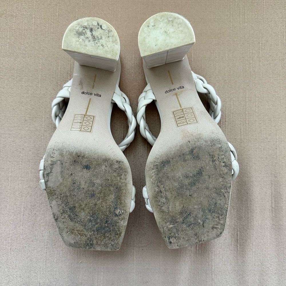 Dolce Vita Braided Strap Cream Heels Size 8 - Picture 3 of 3